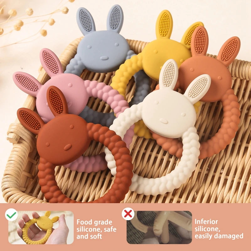 Baby Silicone Teether Cartoon Rabbit