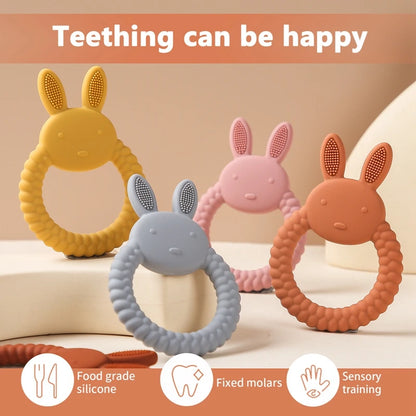 Baby Silicone Teether Cartoon Rabbit
